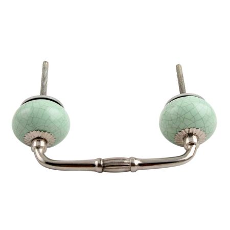 Mint Green Crackle Ceramic Bridge Handle